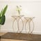 Glitzhome&#xAE; Metal Tall Accent Table with Glass Top Set